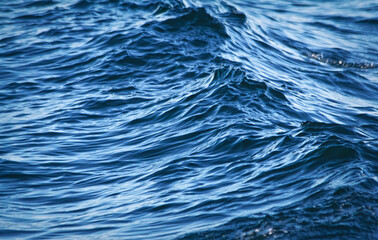 Wake Closeup in Blue Water