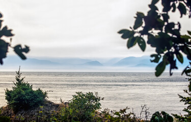 View of Foggy Mountains from Lime Kiln State Park
