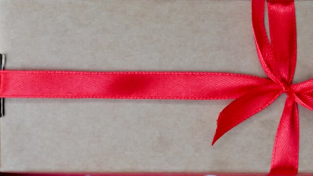 video of a gift with a red ribbon and bow