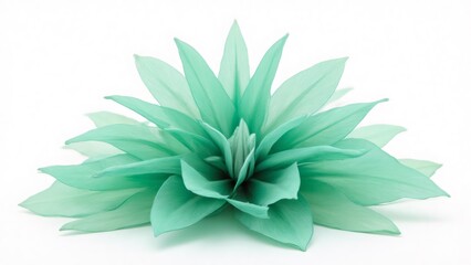 Fototapeta premium Aqua Bloom: A Textured Fabric Flower Lies Isolated on White Backdrop
