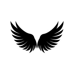 Divine Angel Wings Icon Silhouette Heavenly Freedom Spiritual Protection Design