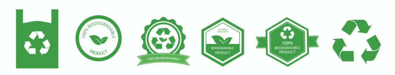Biodegradable symbol representing eco-friendly and sustainable materials.