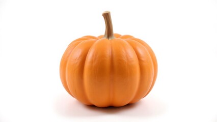 Obraz premium Small orange pumpkin isolated on white backdrop studio shot, autumnal fall