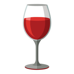 Wine glass with red wine for restaurant menus and luxury ads