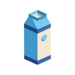 Milk carton realistic isolated dairy product white background