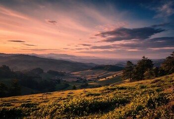 sunset over the mountains