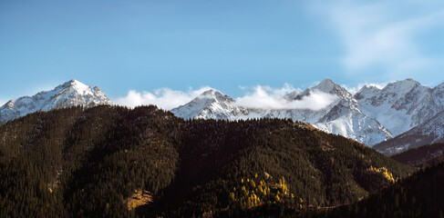 mountain landscape with snow