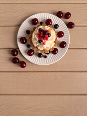 Berry Tart on White Plate