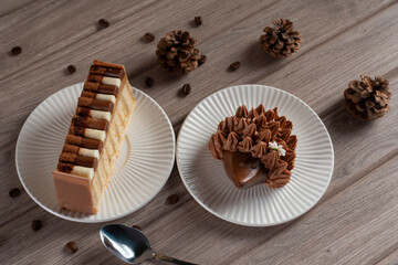 Rustic Autumn Dessert Spread with Pinecones