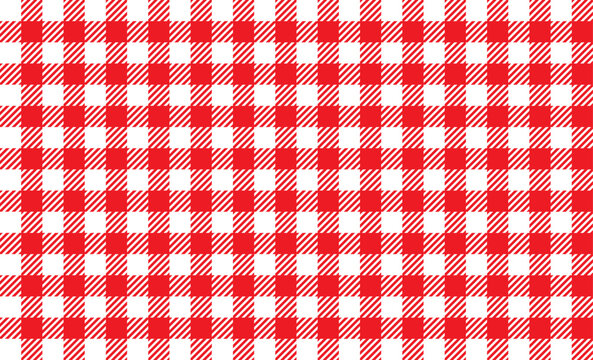 Red and White Gingham Checkered Pattern Background
