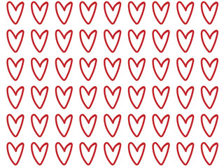 Seamless red heart pattern love vector background in minimalist style