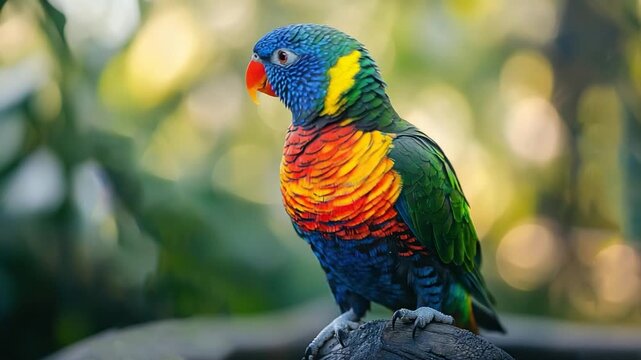 rainbow lorikeet bird on a branch australia forest video