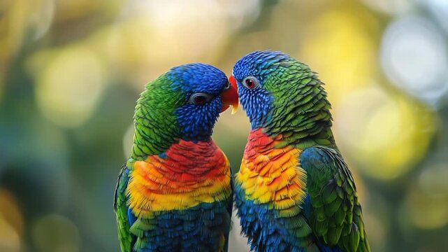rainbow lorikeets bird in love australia wilderness video