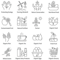 Set of 40 outline icons related to environment. Linear icon collection. Editable stroke. Vector illustration