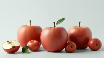 red apples with water drops