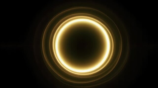 Abstract glowing blue circle on a black background for technology and science
