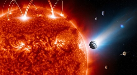 Cosmic Encounter Sun, Comet, and Planets