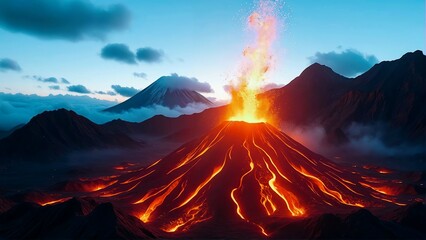 sunset in the mountains