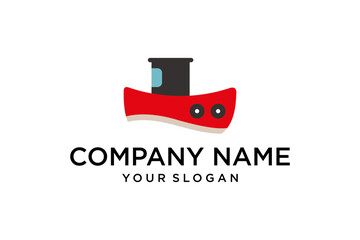 Minimalist Red Boat Logo Design Background for Company Branding and Marine Transport