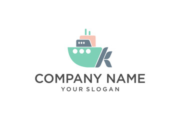 Modern Boat and Letter K Logo Design for Shipping and Marine Businesses
