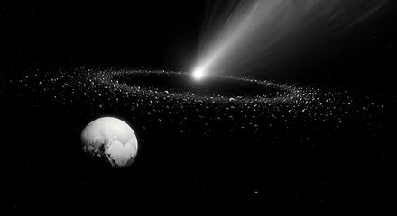 Cosmic ballet comet and dwarf planet
