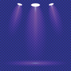 Stage Spotlight Effect on Transparent Background, Purple Gradient Lighting
