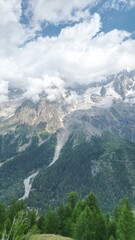 Obraz premium Mountains Peaks Alps Snow Ice Landscape Scenic View Mont Blanc Switzerland France Italy European Travel Destination Winter Adventure Nature Aerial Panorama Horizon