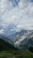 Mountains Peaks Alps Snow Ice Landscape Scenic View Mont Blanc Switzerland France Italy European Travel Destination Winter Adventure Nature Aerial Panorama Horizon