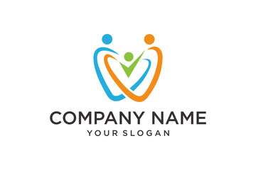 Abstract Family Community Care Wellness and Success Logo Design