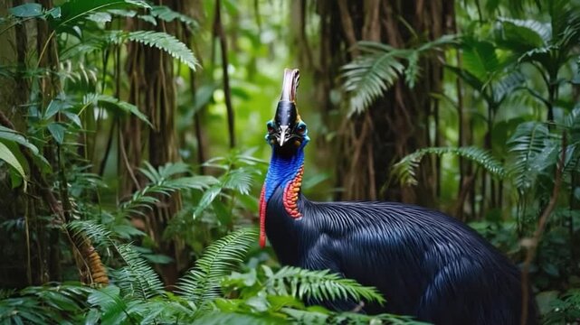 cassowary in jungle cape tribulation australia video