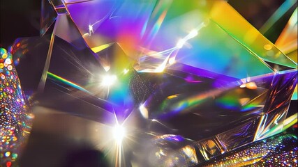 Psychedelic abstract light animation. Hypnotic rainbow color through a crystal. Video for a creative background. - Powered by Adobe