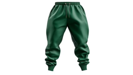 PNG of Stylish green jogger pants, perfect for casual wear or athletic activities, showcasing modern design and comfort.