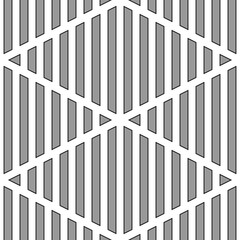 Strokes wallpaper. Seamless surface pattern design with linear ornament. Broken lines motif. White zigzag lines on striped background. Digital paper with dashed stripes for textile print. Vector art.