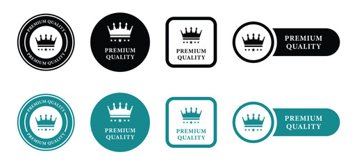 VIP icon collection. Golden vector logo with a royal crown and stars, symbolizing exclusive access, luxury, and premium member status vector set