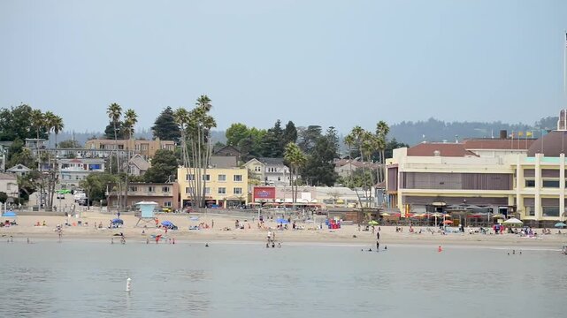 SANTA CRUZ, CA - AUGUST 2017: Panoramic view of city amusement park. Santa Cruz is a famous destination in California