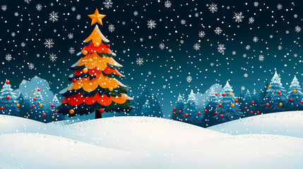 christmas tree with snow