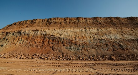 A large mound of freshly excavated earth, showing rich textures and varying soil colors. Ideal for themes of construction, digging, and ground preparation ,soil ,rough ,digging