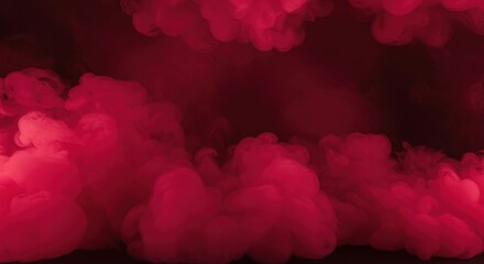 A dramatic backdrop of vibrant crimson mist and heavy smoke engulfing the atmosphere, creating a deep and moody abstract scene, modern, moody, shadow
