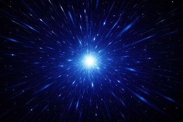 Fototapeta premium Hyperspace tunnel of stars and light streaks abstract spaceflight energy 3D visual