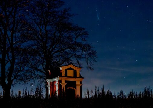Chapel of St. Florian in Pelhřimov and comet C/2025 A6 (Lemmon) 