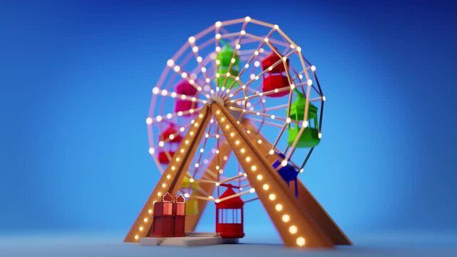 ferris wheel animation on a blue background