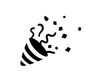 Colorful exploding party popper with confetti and streamers
