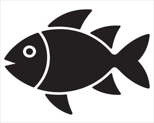 Simple marine fish illustration for seafood and fishing themes