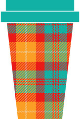 Fall Plaid Pattern on a Travel Coffee Cup