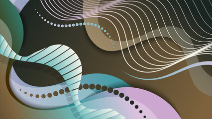 Abstract art background with overlapping smooth shapes and stripes. A great background for social media pages, posters, presentations, outdoor advertising, and other projects.