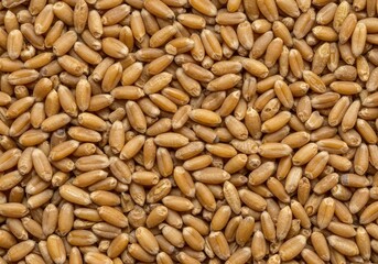 Fototapeta premium Close up texture of harvested golden wheat kernels showing natural variation and detail ready for milling ,wheat ,harvest ,golden