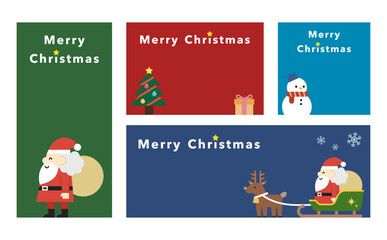 シンプルでポップなクリスマスイラストのフレームセット
