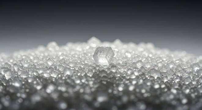 Close-up view of premium, sparkling white sugar crystals, suggesting high quality and sweet flavor for baking and beverages, nutrition, culinary, bright