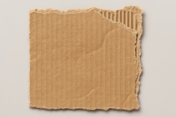 Obraz premium Ripped corrugated cardboard edge with fibers high resolution natural brown texture pack