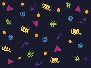  Colorful seamless pattern of shapes confetti 